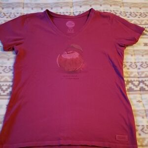 Life Is Good Red V-Neck Tee